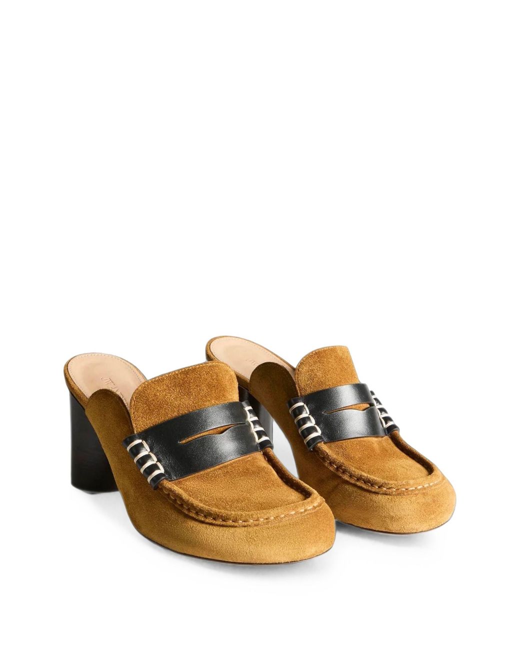 J.W. Anderson Brown Calf Suede Penny Loafer Mules