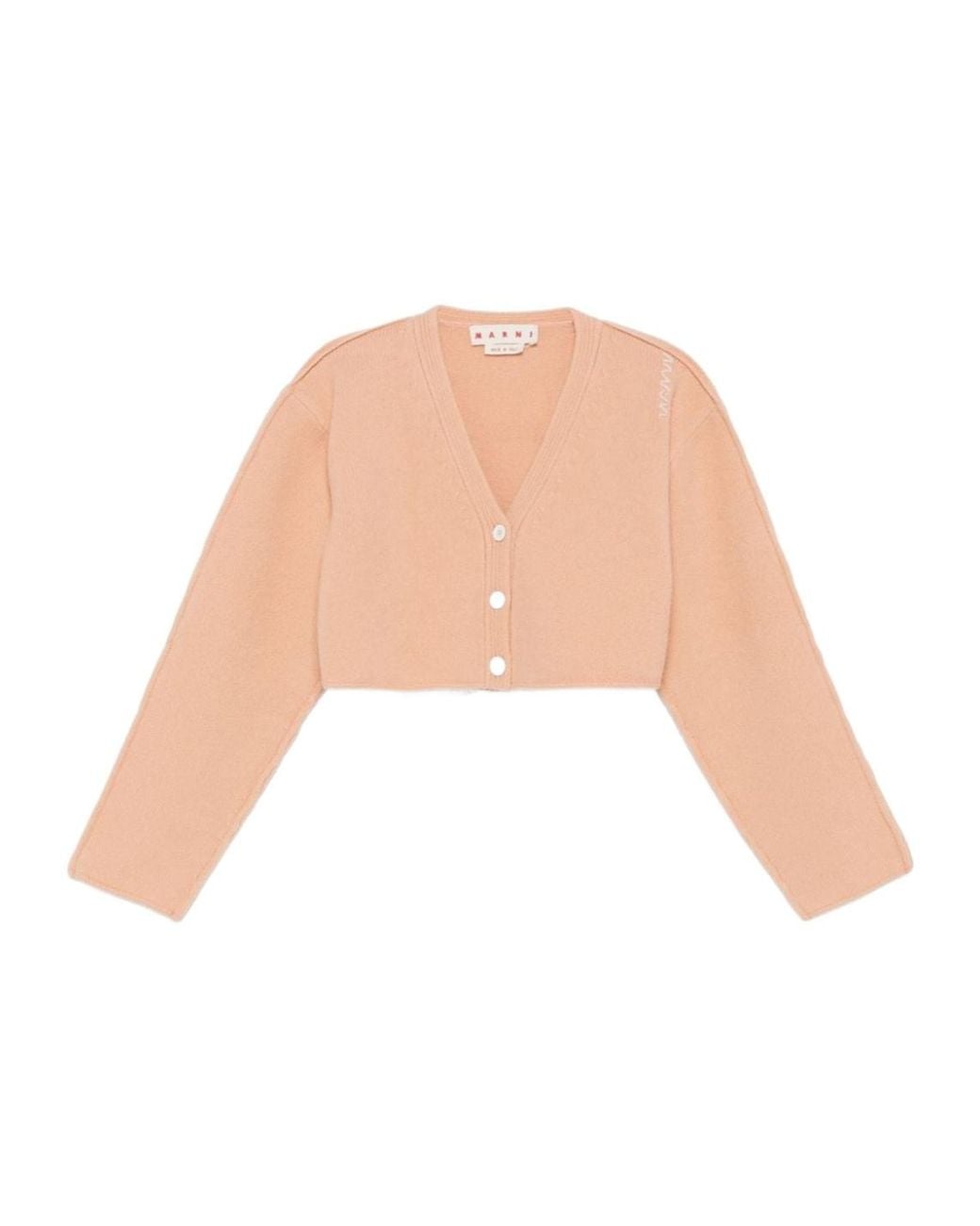 Marni Natural Logo-Embroidered Cardigan