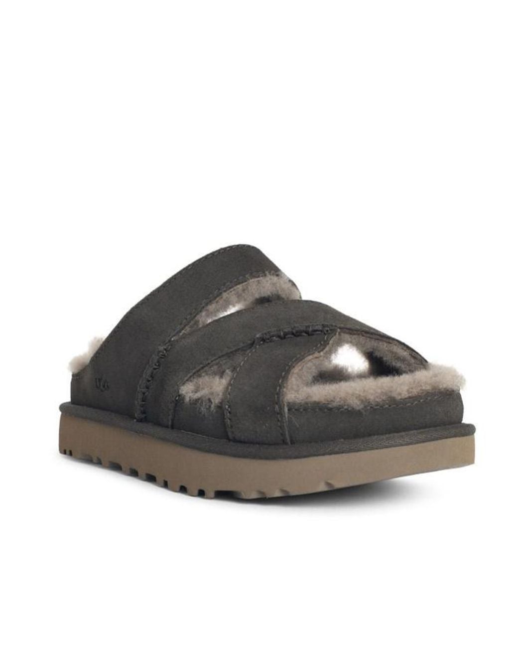 Ugg Brown Greenport Cross Strap Slides