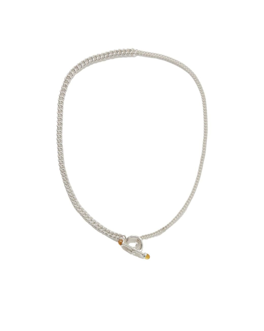 Loren Stewart Metallic Scout Barbell Sterling Citrine Necklace