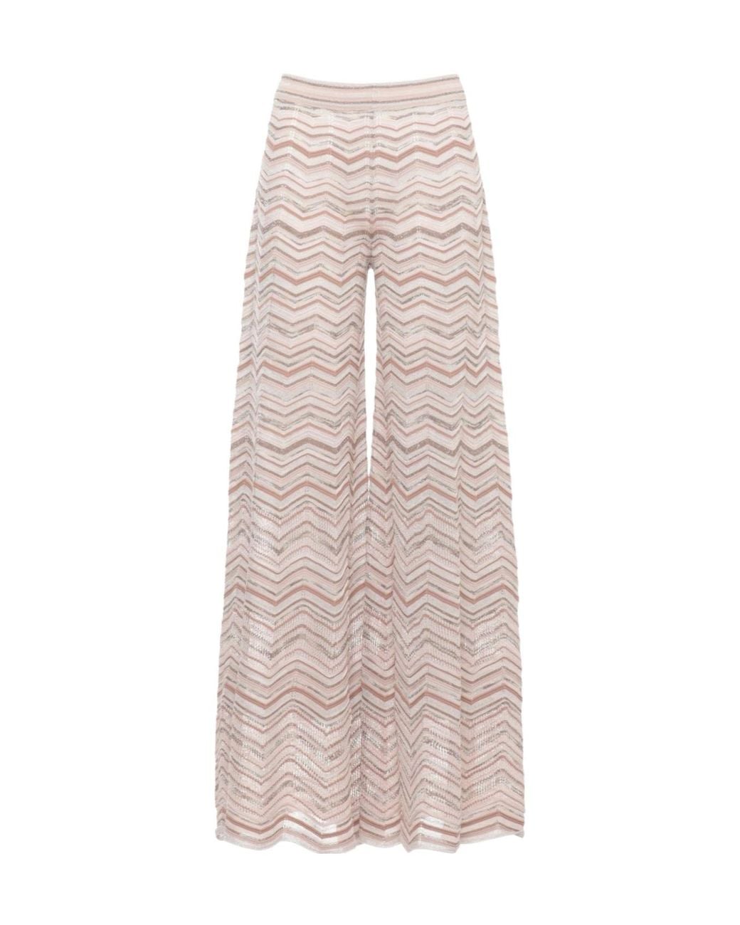 D.exterior Multicolor Lurex Chevron Knitted Trousers