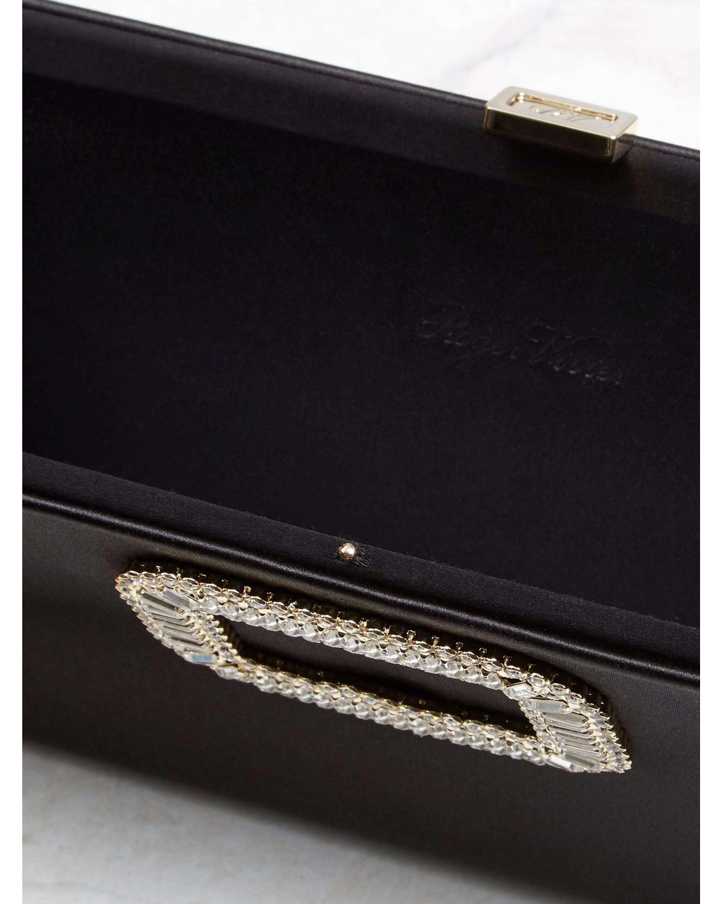 Roger Vivier Black Buckle Embellished Clutch Bag