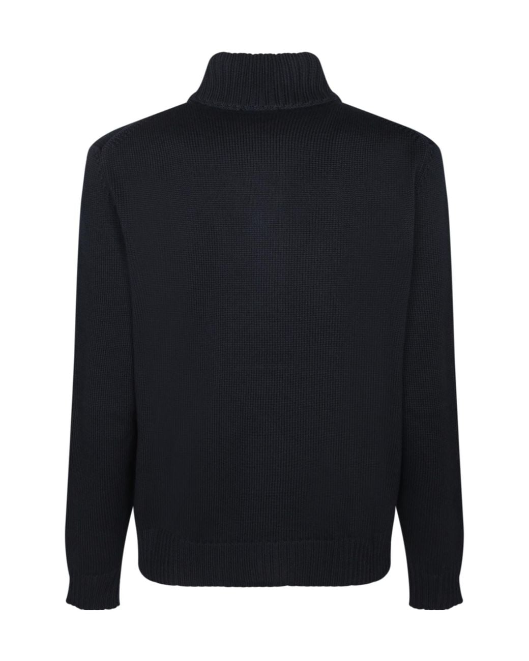 Zanone Blue Ribbed Wool Knit Cardigan for men