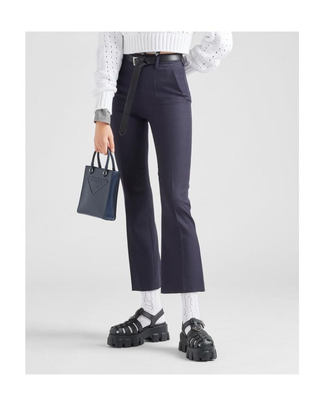 Prada Blue Straight Leg Tailored Pants