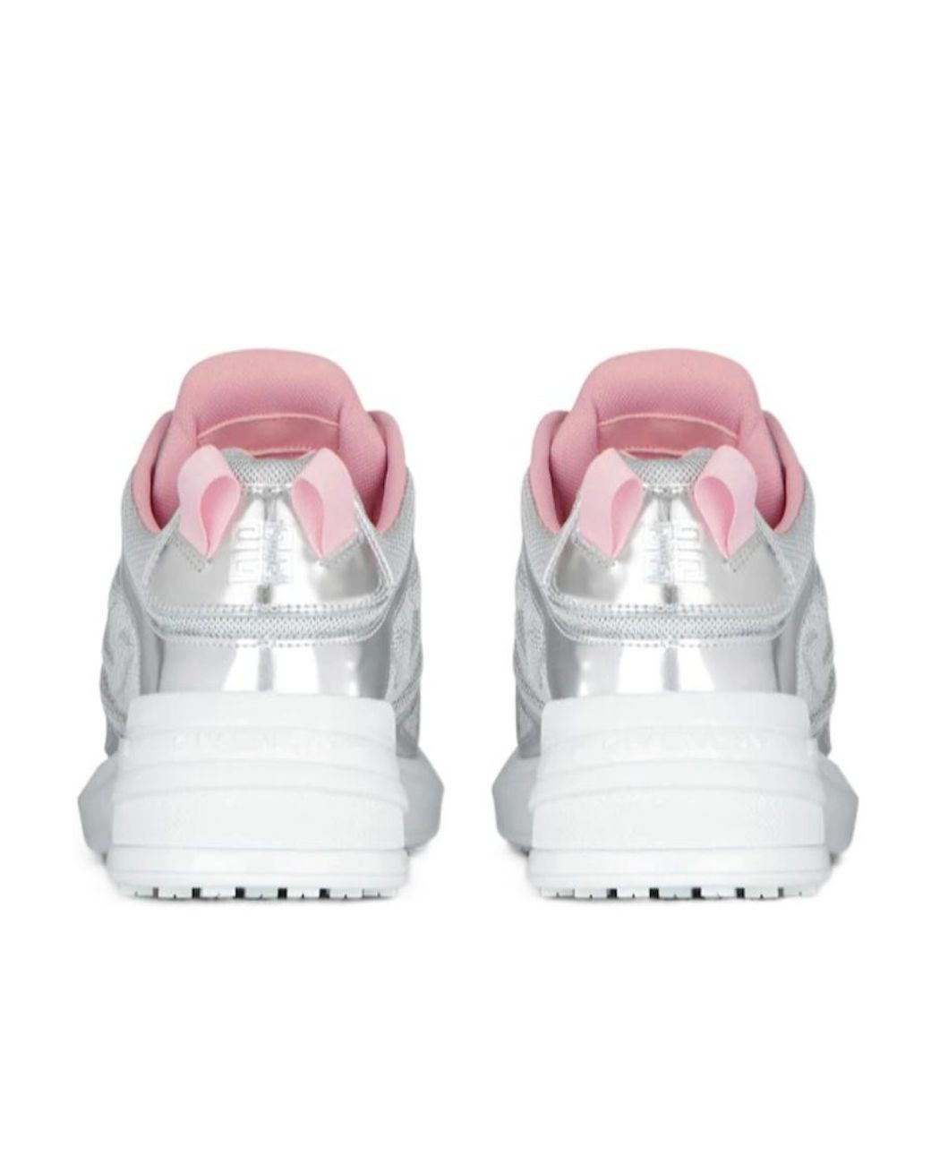 Givenchy White Metallic-Effect Leather Sneakers