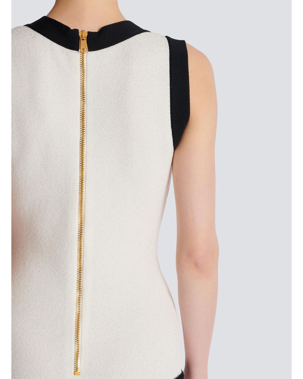 Balmain Black Knitted Waistcoat Mini Dress