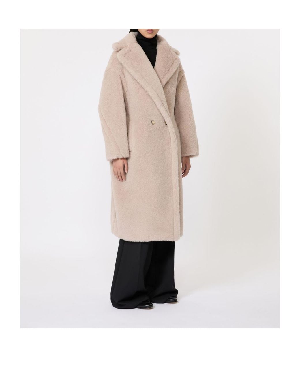 Max Mara Natural Teddy Bear Icon Oversized Coat