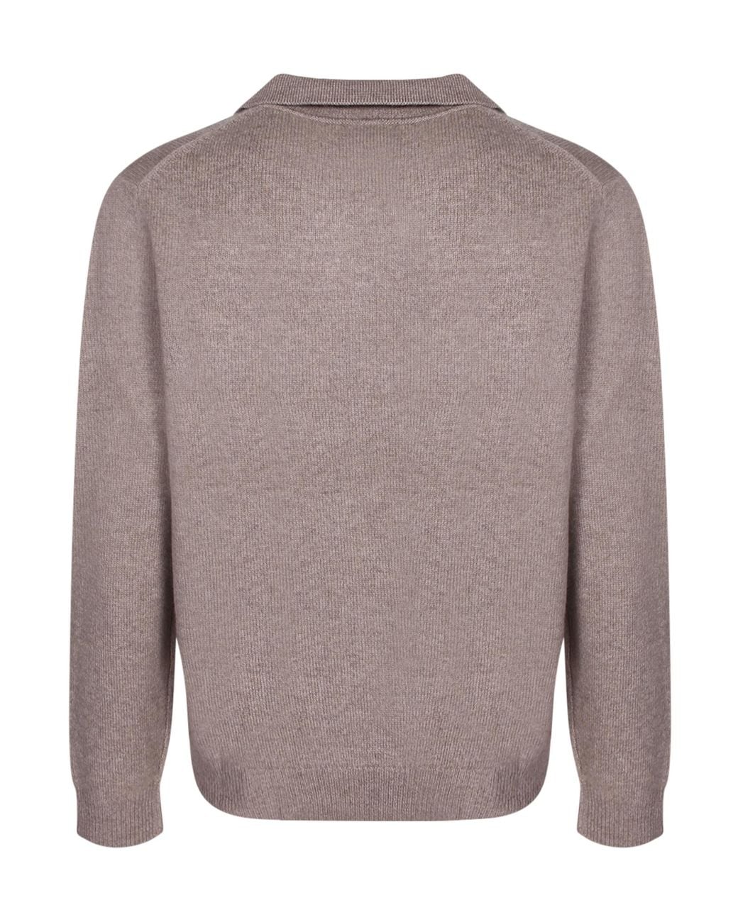 Soft Goat Gray Fine Knit Long Sleeve Sweater for men