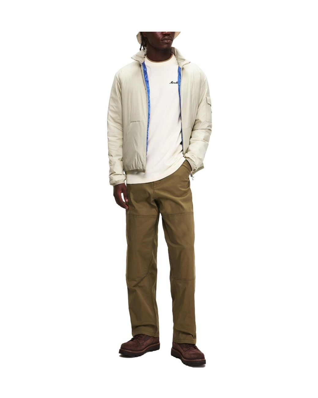 Moncler White Stand-Collar Jacket for men