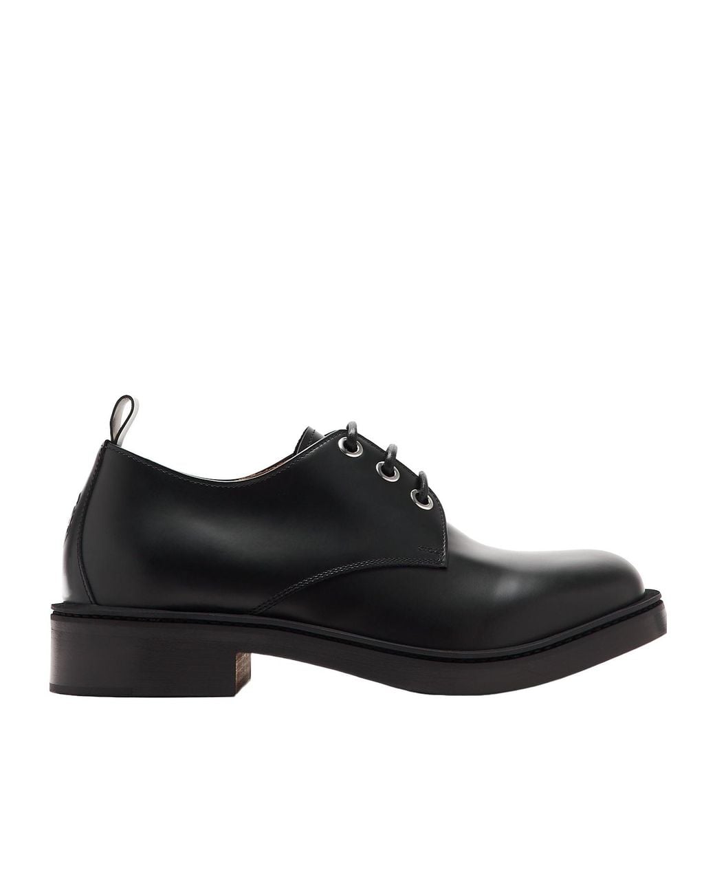 McQueen Black Round-Toe Lace-Up Derby Shoes for men