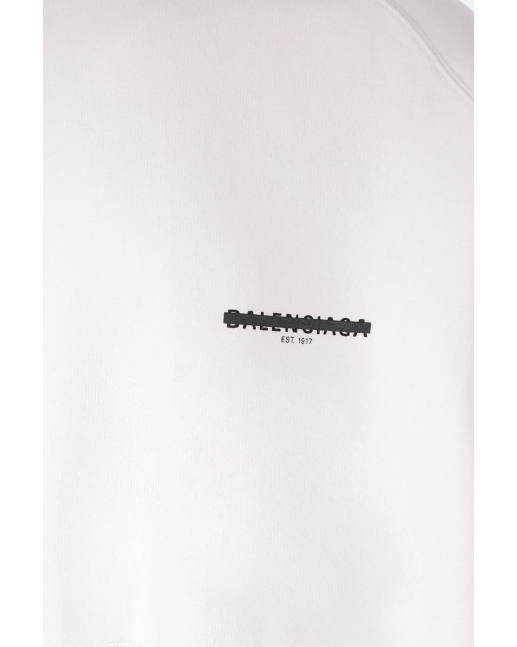 Balenciaga Gray Logo Printed Long-Sleeved Hoodie for men