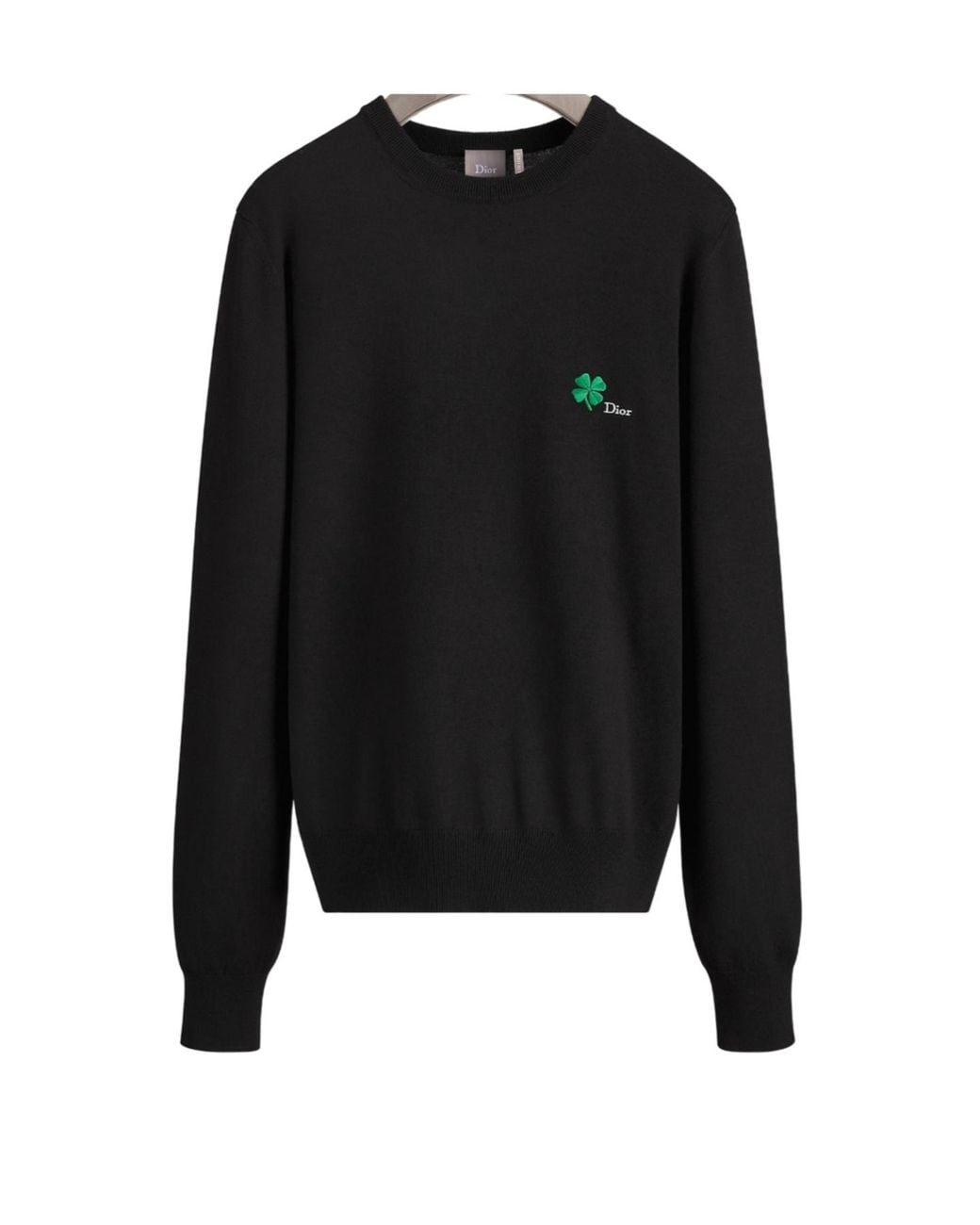 Dior Black Sweater With Clover Embroidery for men