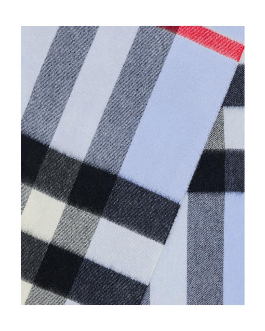 Burberry Blue Vintage Check Fringed Scarf