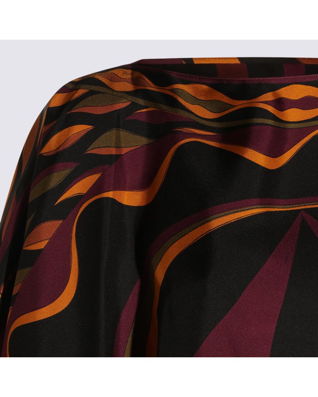 Emilio Pucci Multicolor Pucci Marmo Cape Detail Maxi Dress