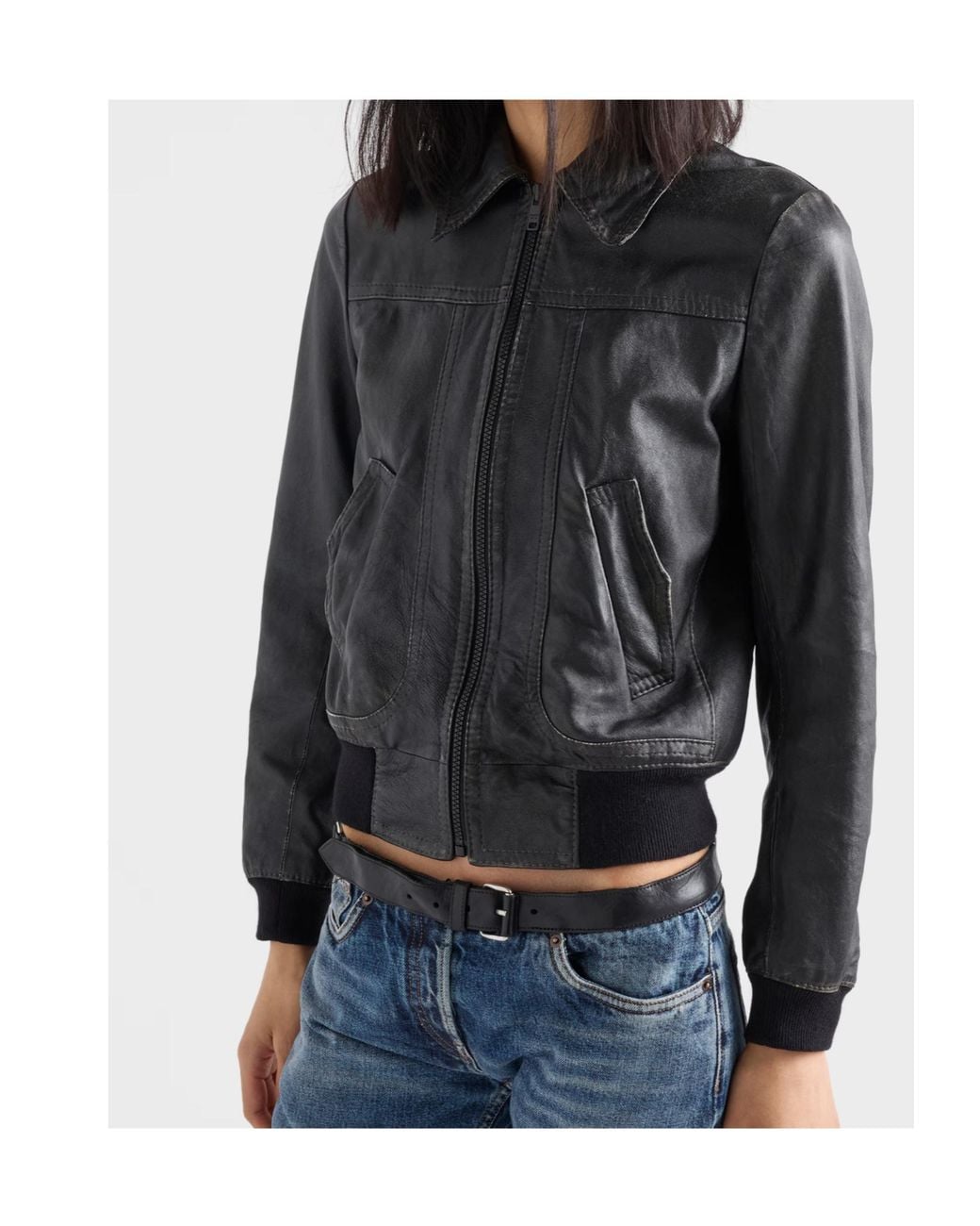 Prada Black Nappa Leather Jacket