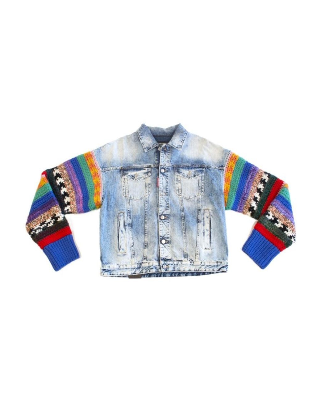 DSquared² Blue Long-Sleeved Denim Coat for men