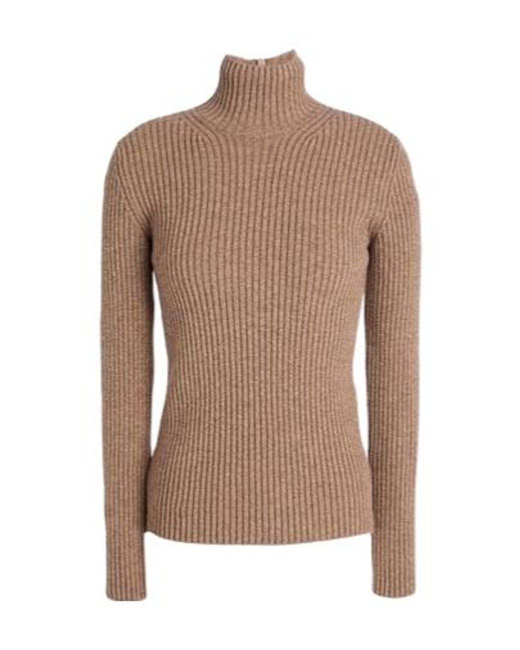 Max Mara Brown Long-Sleeved High-Neck Sweater