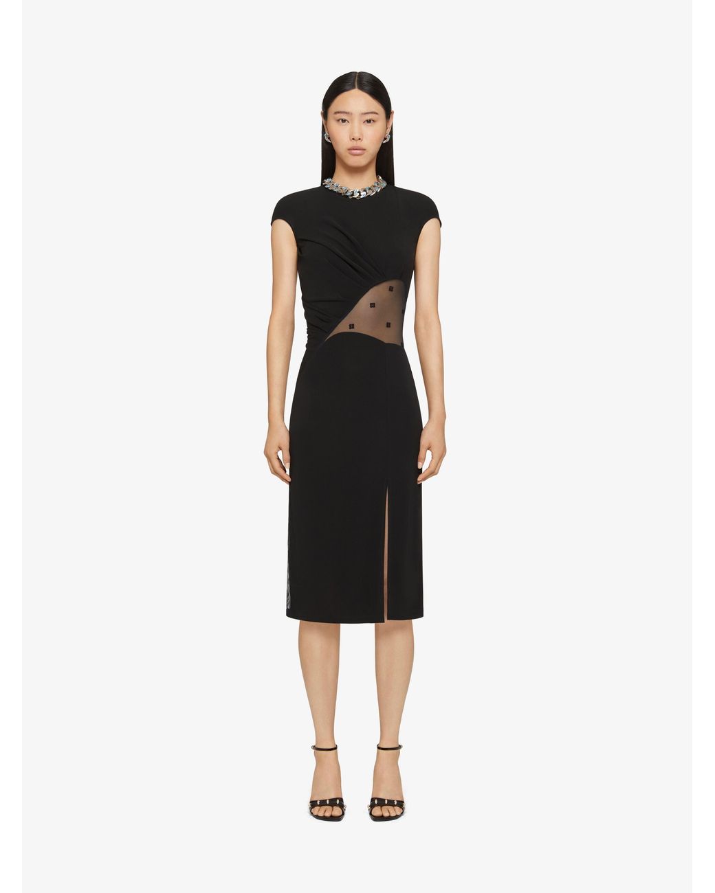 Givenchy Black Cut-Out Midi Dress