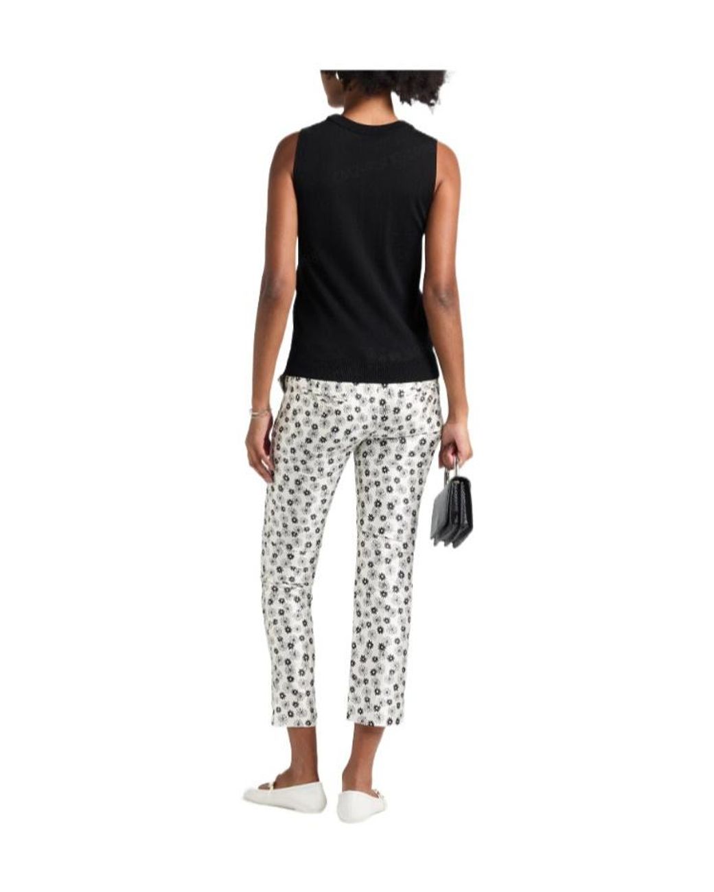 Dolce & Gabbana White Slimfit Floral Printed Tailored Trousers