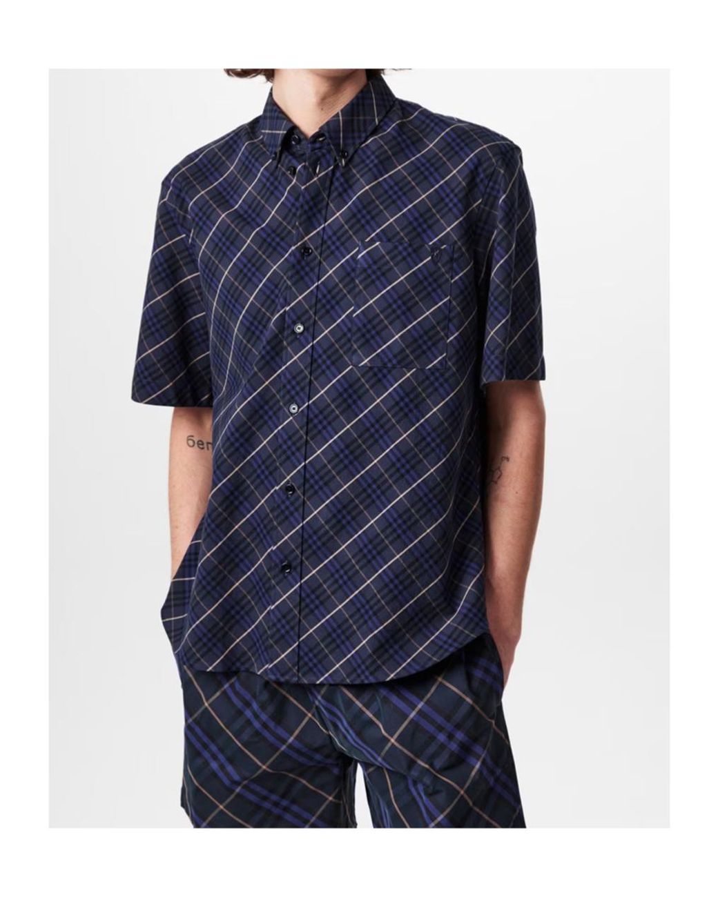 Burberry Blue Logo Shirt for men
