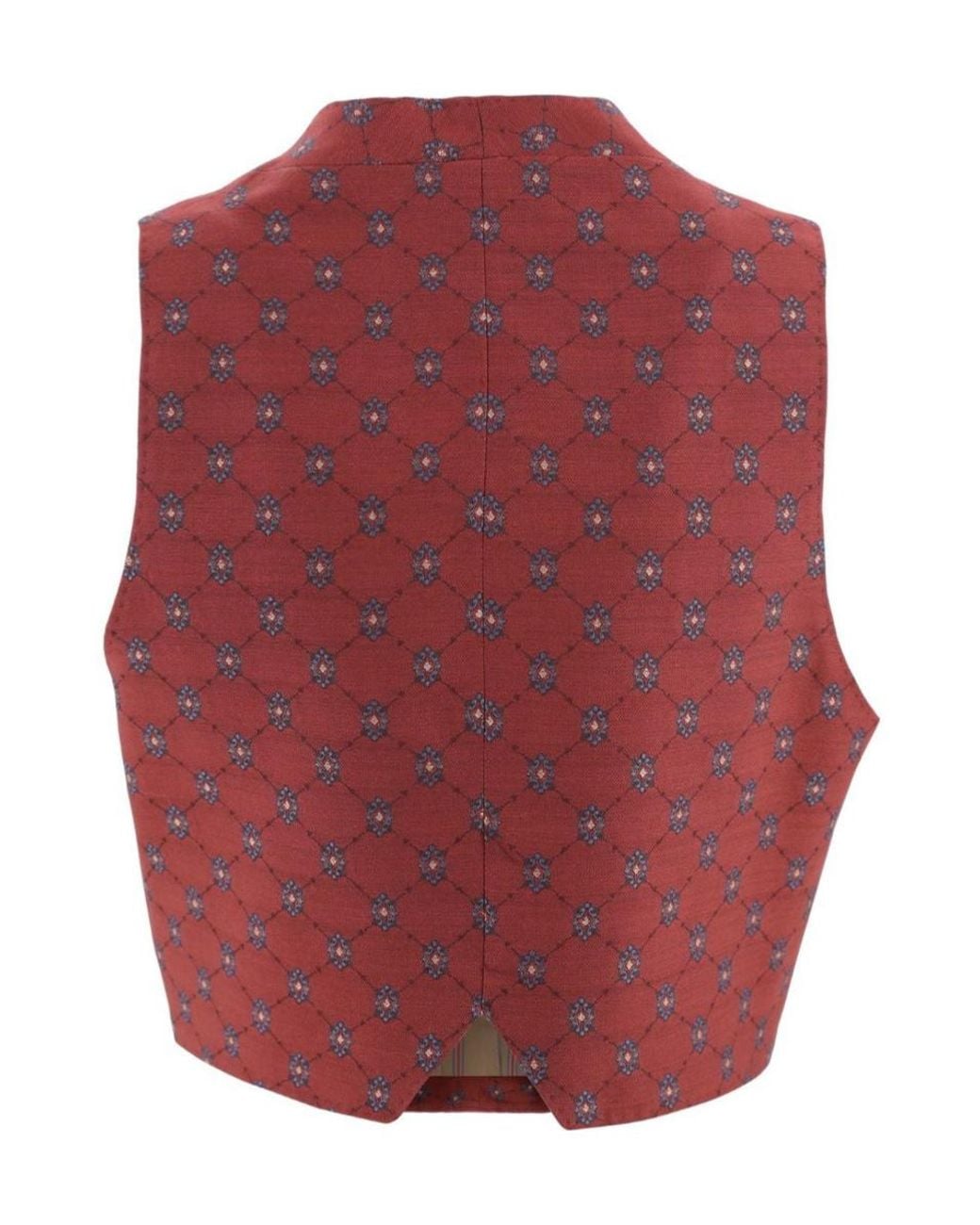 Etro Red Wool-Blend Waistcoat