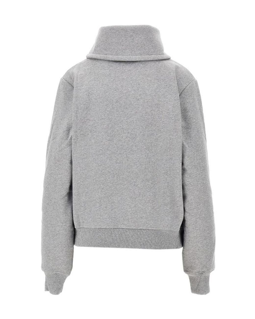 7 For All Mankind Gray Zip-Up Collar Hoodie
