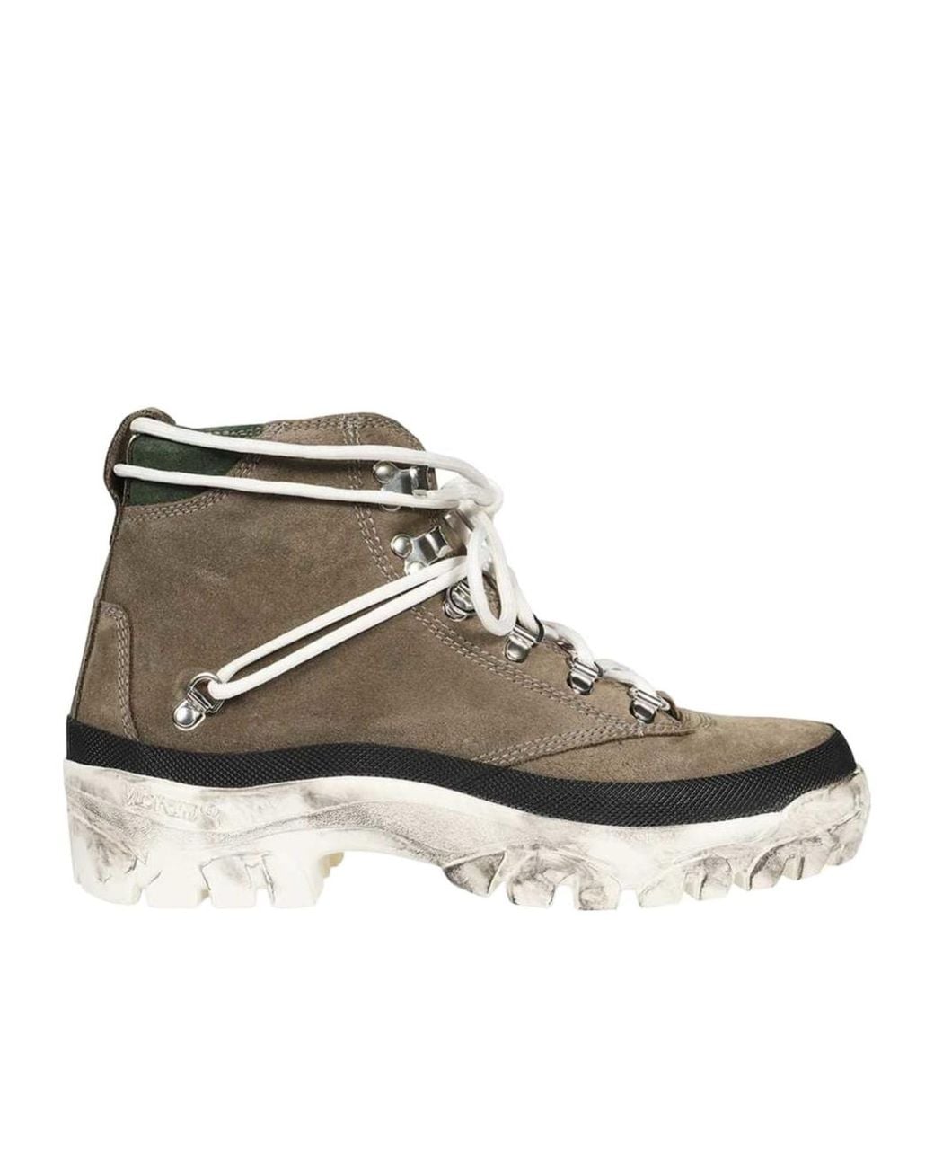 Reese Cooper White Contrast Sole Lace-Up Boots for men