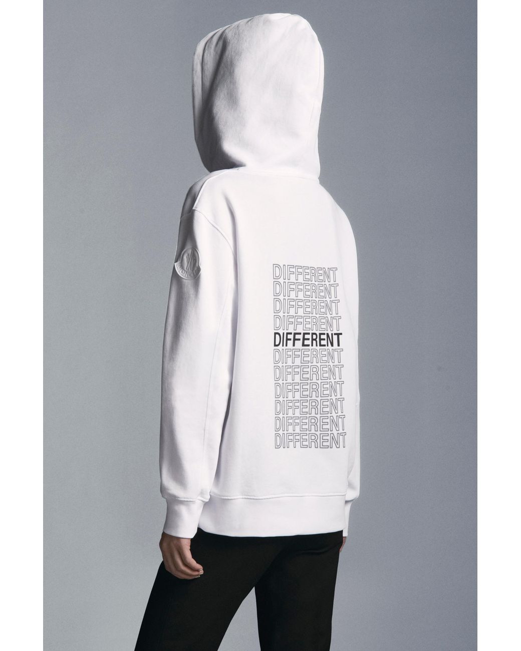 Moncler Gray Slogan-Print Hoodie