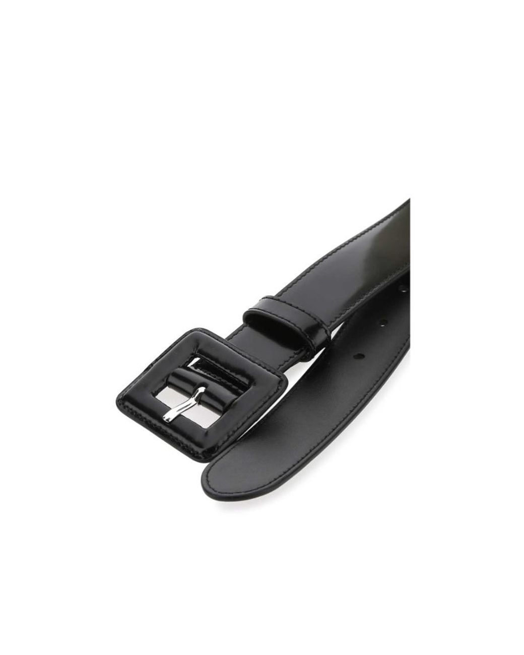 Prada Black Wide Patent Leather Belt