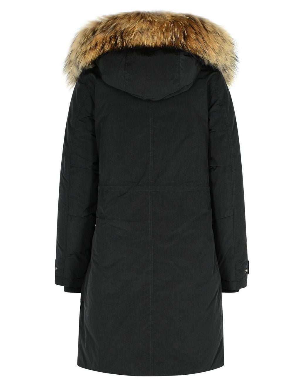 Woolrich Black Long Sleeved Hooded Coat