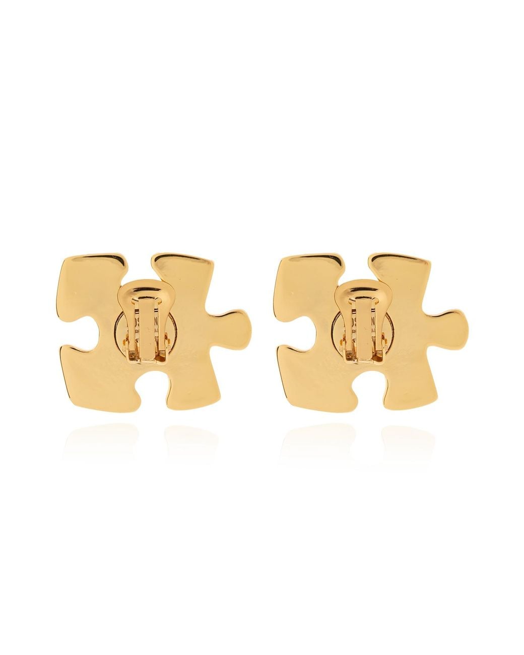 Moschino Metallic Puzzle Clip-On Earrings