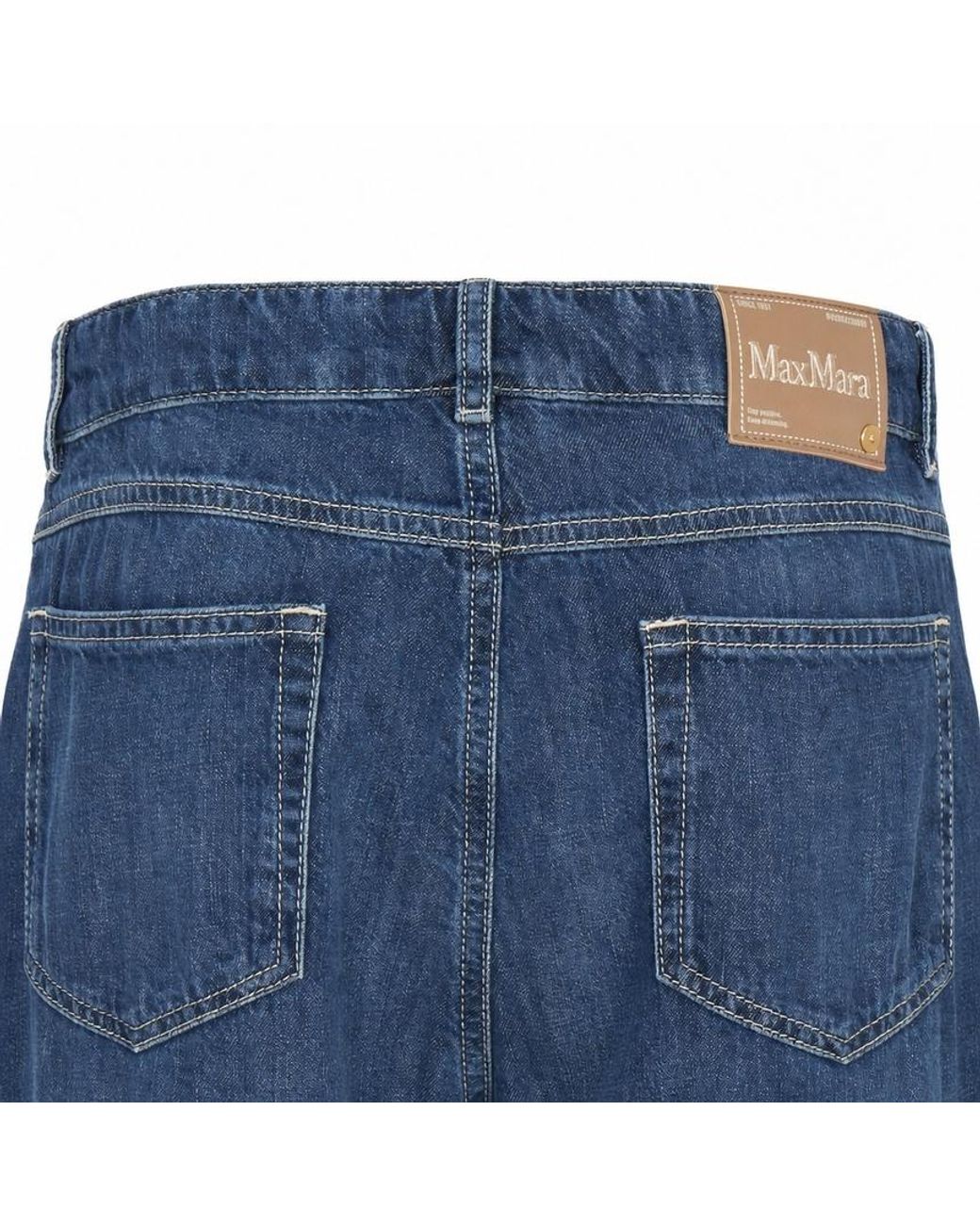Max Mara Blue 'S Macro Straight Leg Jeans