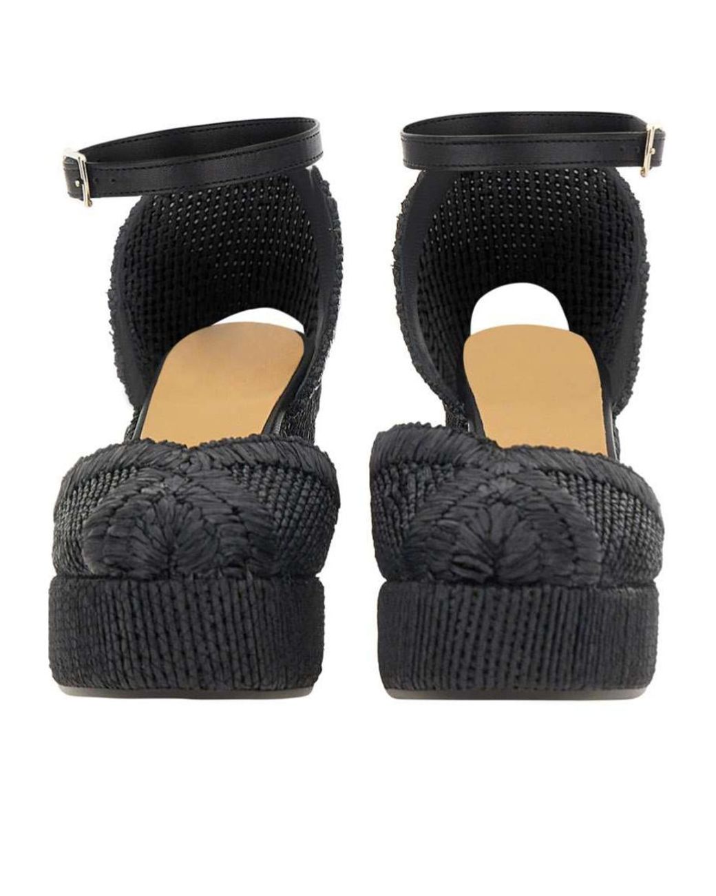 Castaner Black Charmie Ankle-Strap Platform Espadrilles