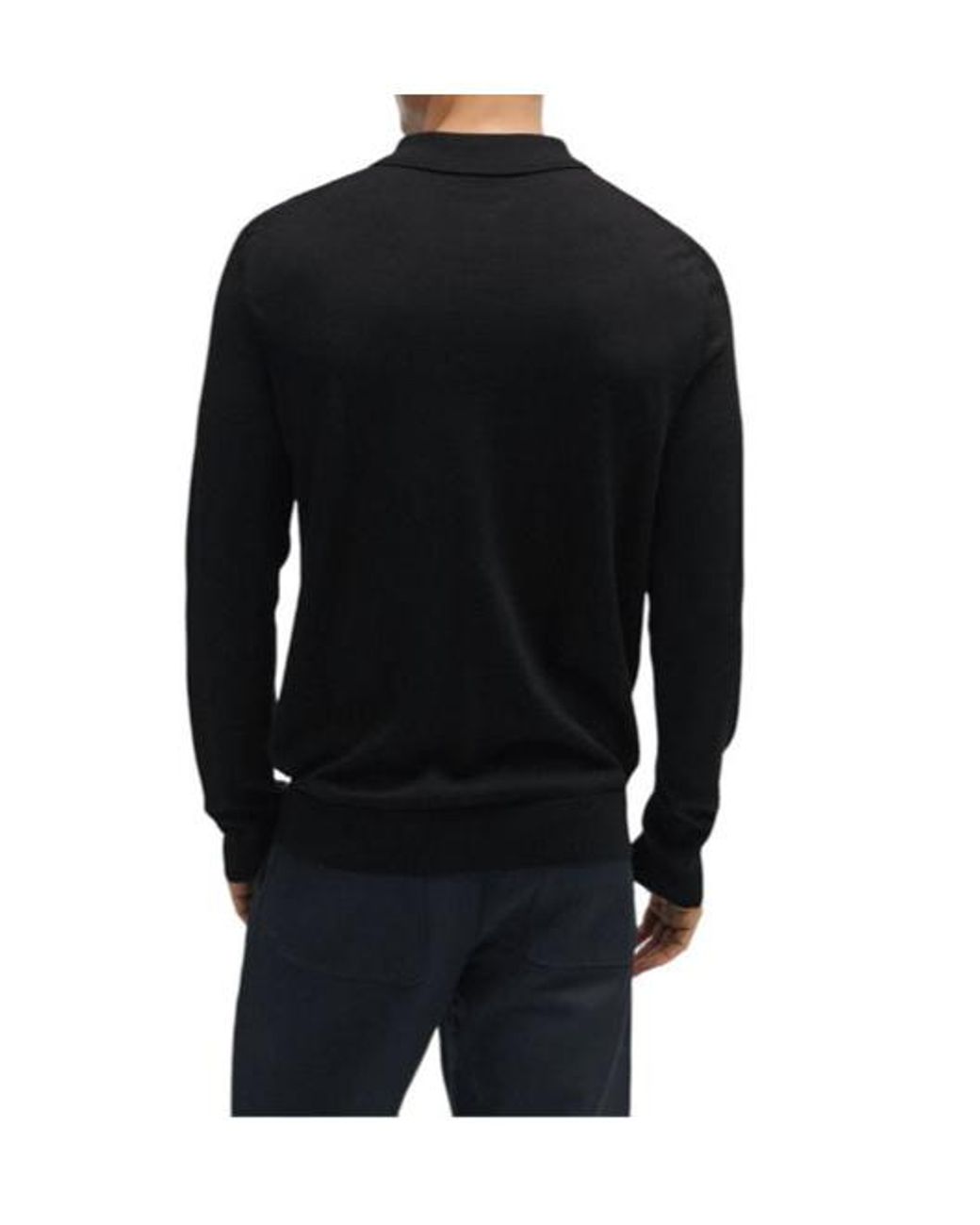 Boss Black Collarless Virgin Wool-Blend Top for men