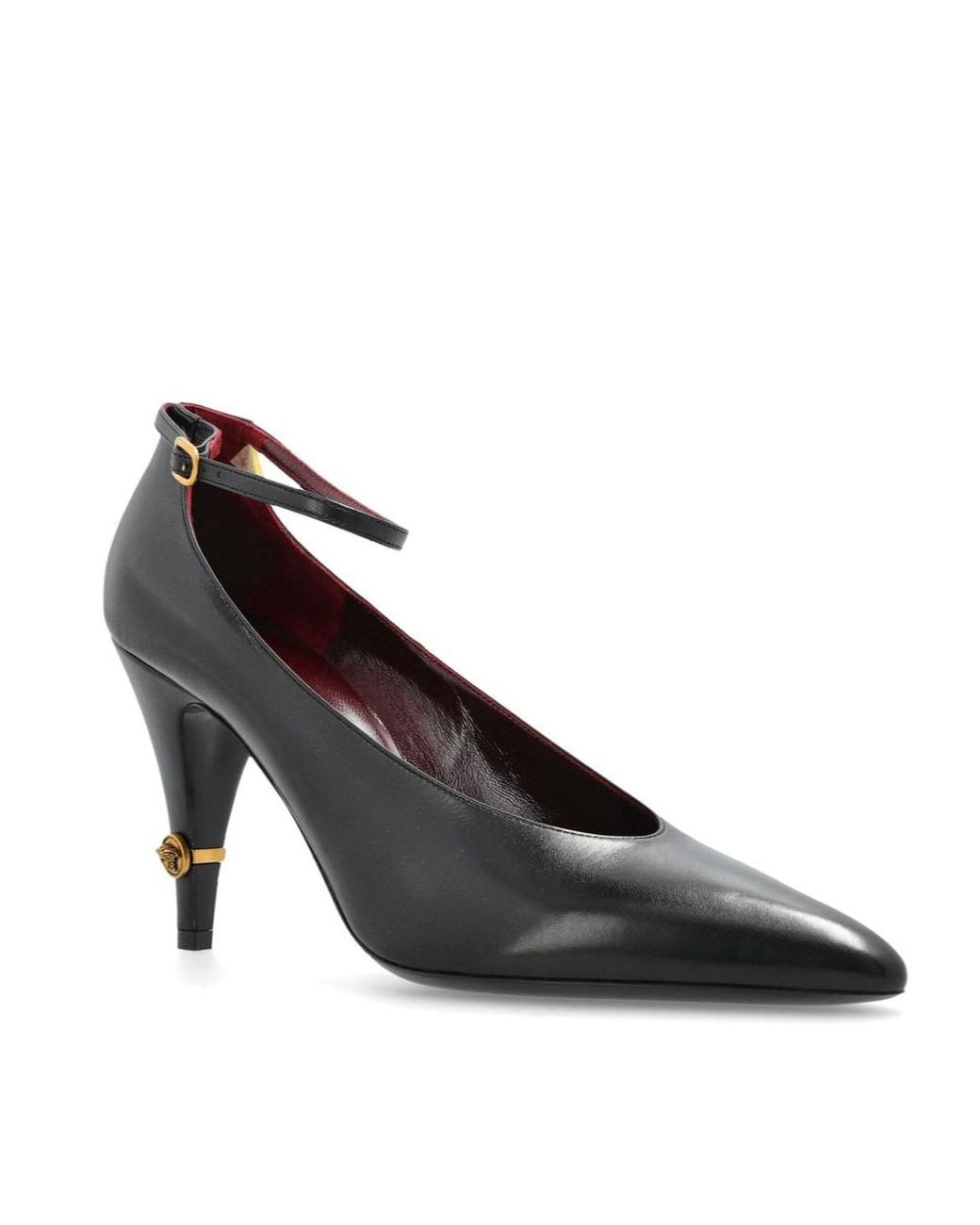 Versace Black Gianni Pointed-Toe Pumps