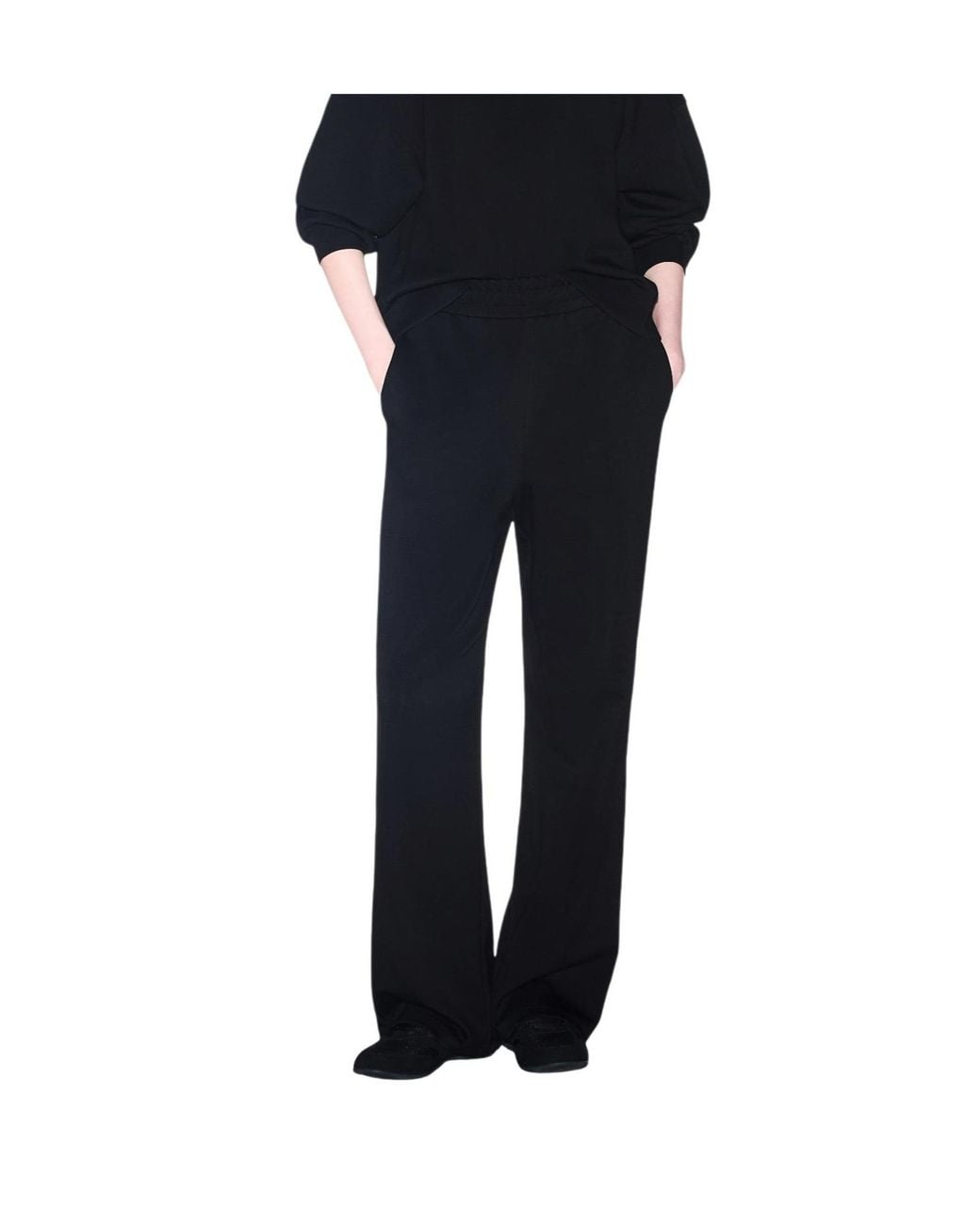 ARMANI EXCHANGE Black Logo-Embroidered Track Pants
