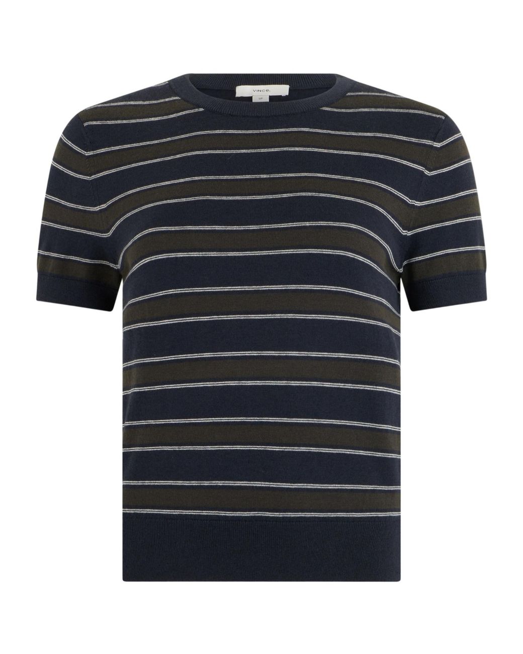 Vince Black Striped Short-Sleeve T-Shirt
