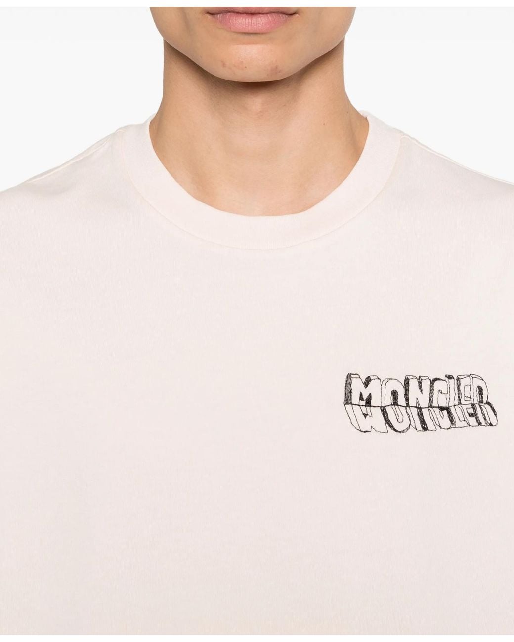 Moncler Pink Logo T-Shirt for men
