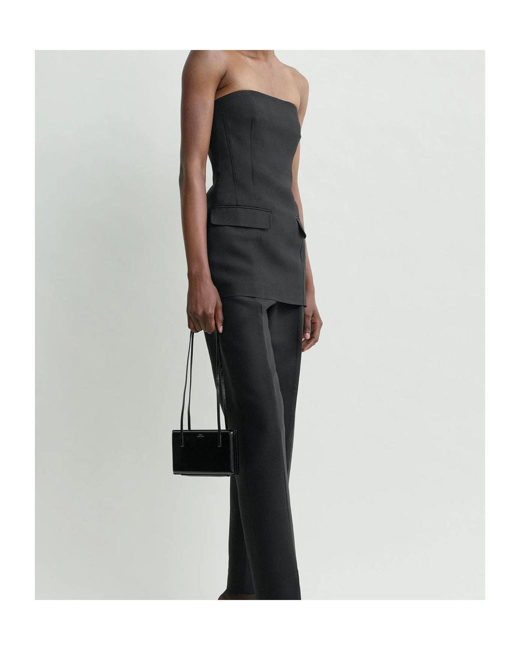 Totême Black Totême Off-Shoulder Pocket Detail Top
