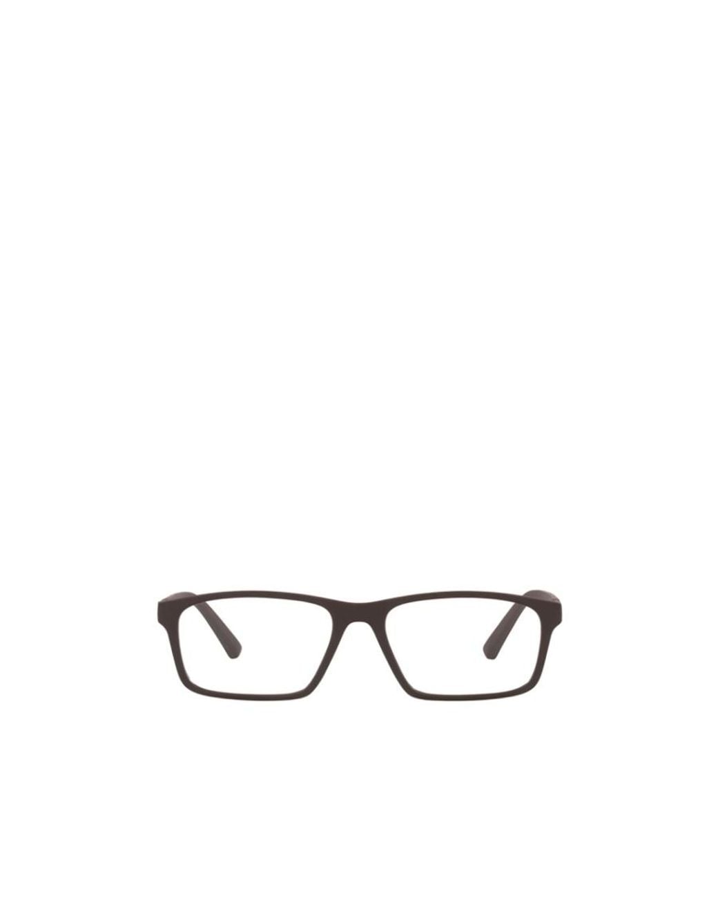 Emporio Armani White Rectangular Frame Glasses for men