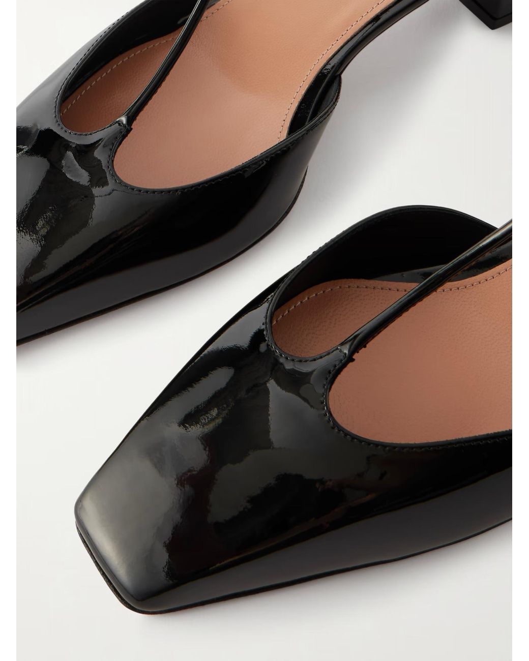 Aquazzura Black Patent Leather T-Strap High Heels