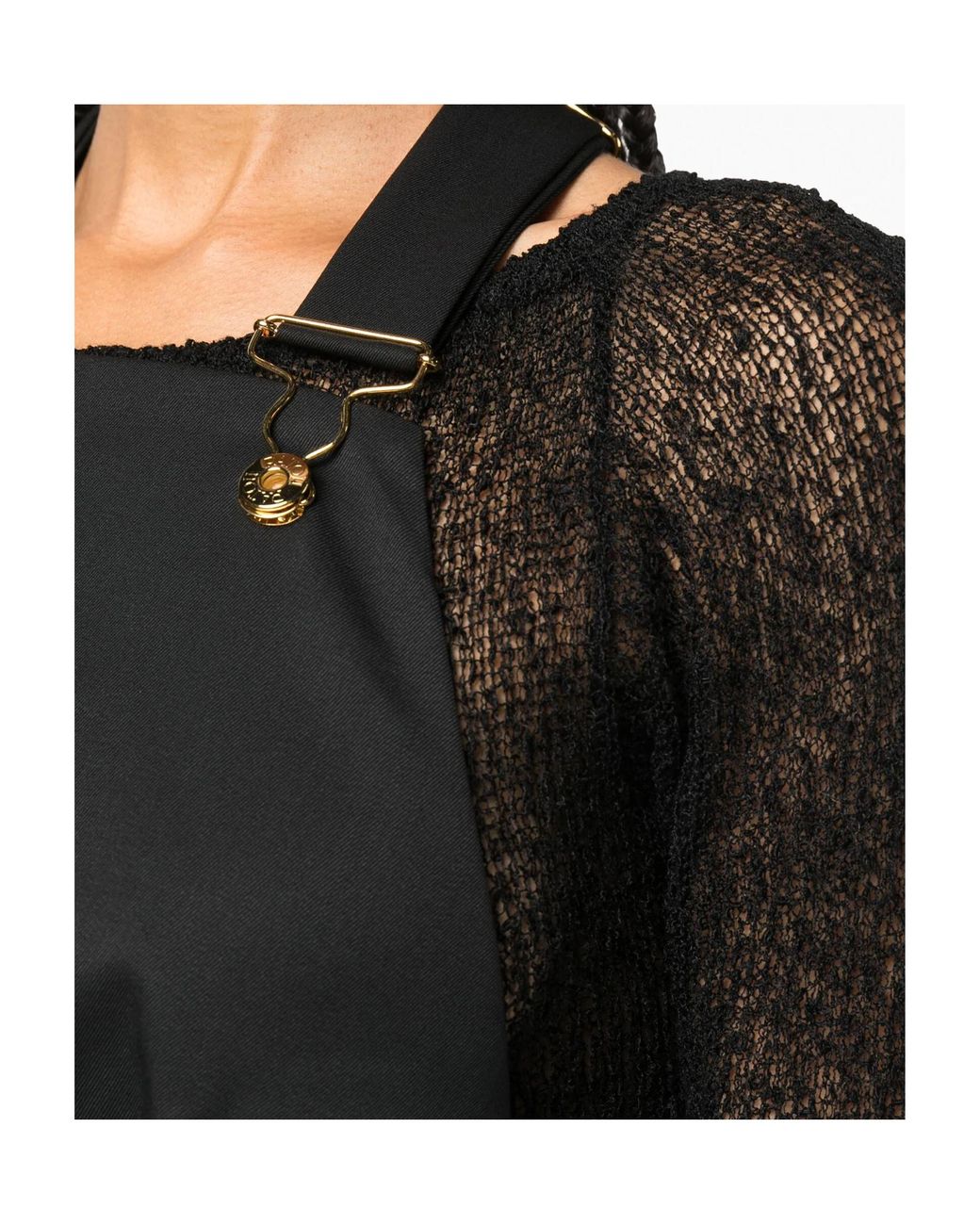 Patou Black Cut-Out Sleeveless Pinafore Dress