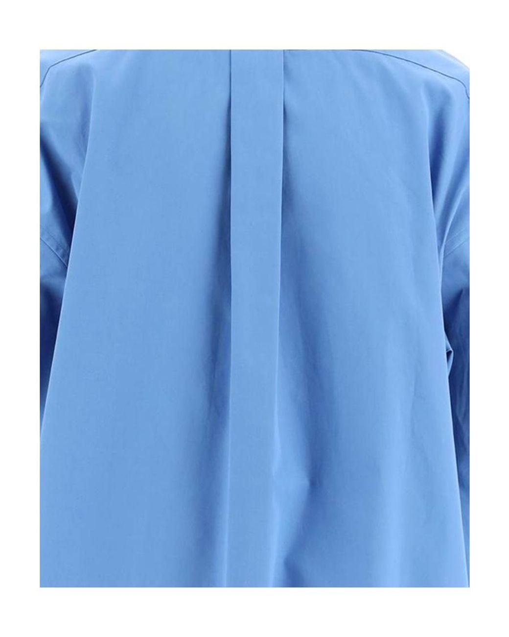 Miu Miu Blue Logo-Embroidered Buttoned Shirt