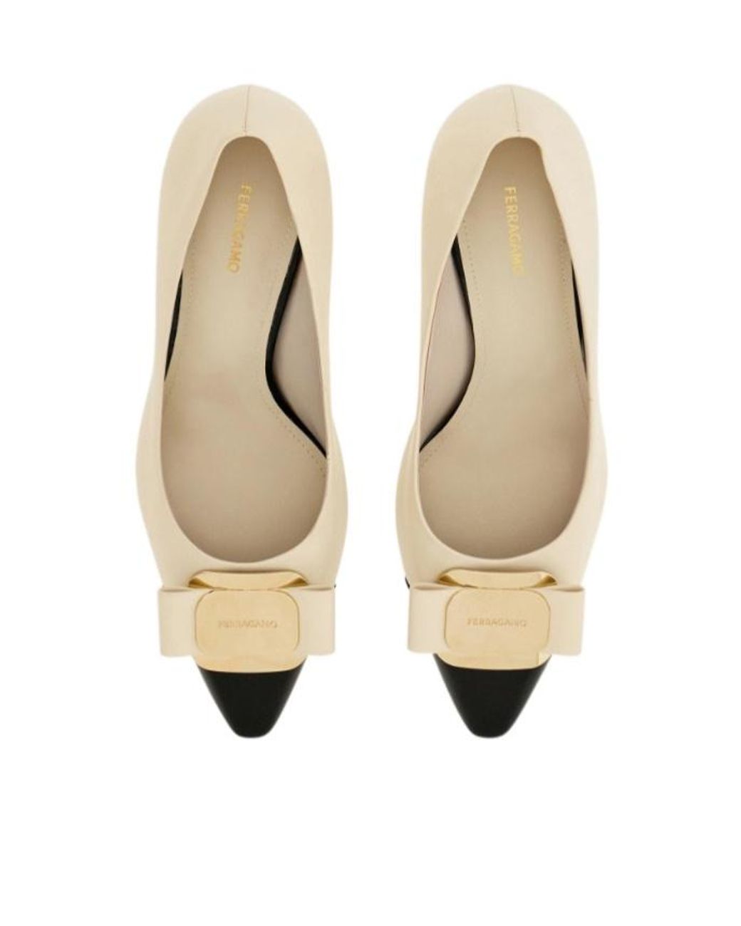Ferragamo Metallic Pump Shoe With New Vara Buckle