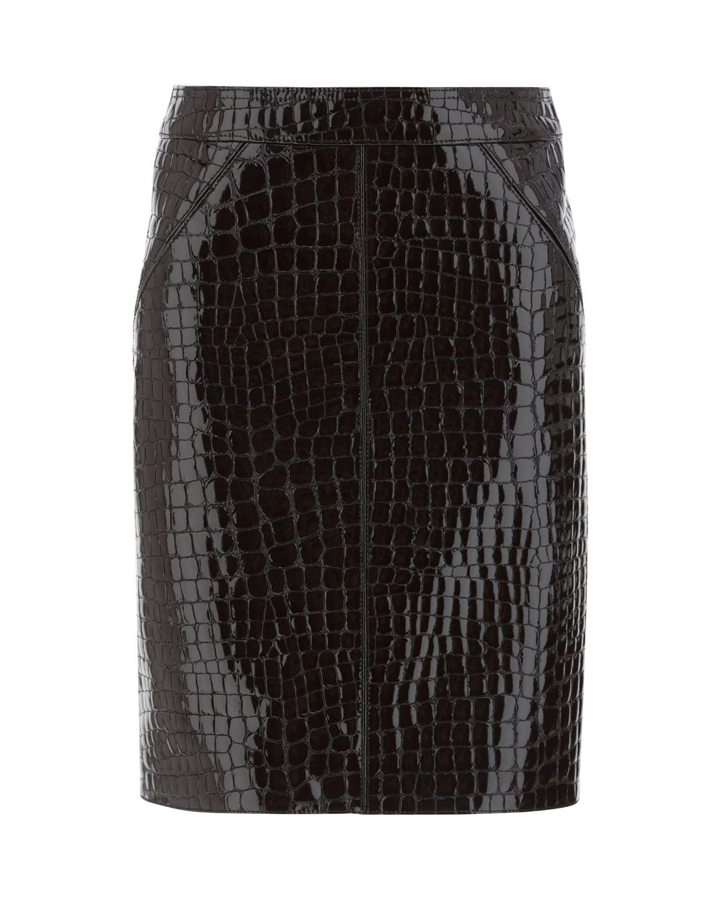 Tom Ford Black Embossed Mini Leather Skirt