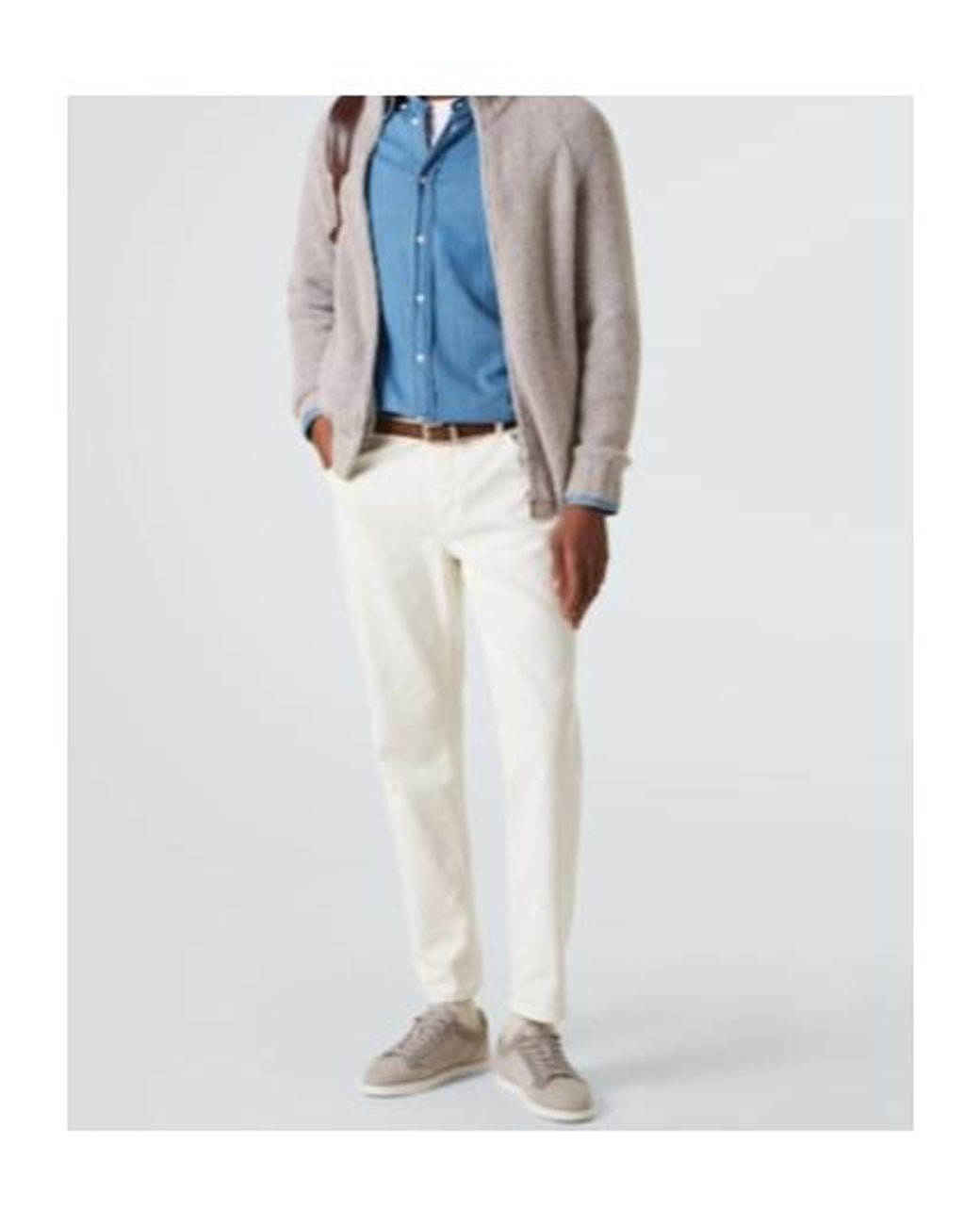 Brunello Cucinelli Gray Cashmere And Silk Cardigan for men