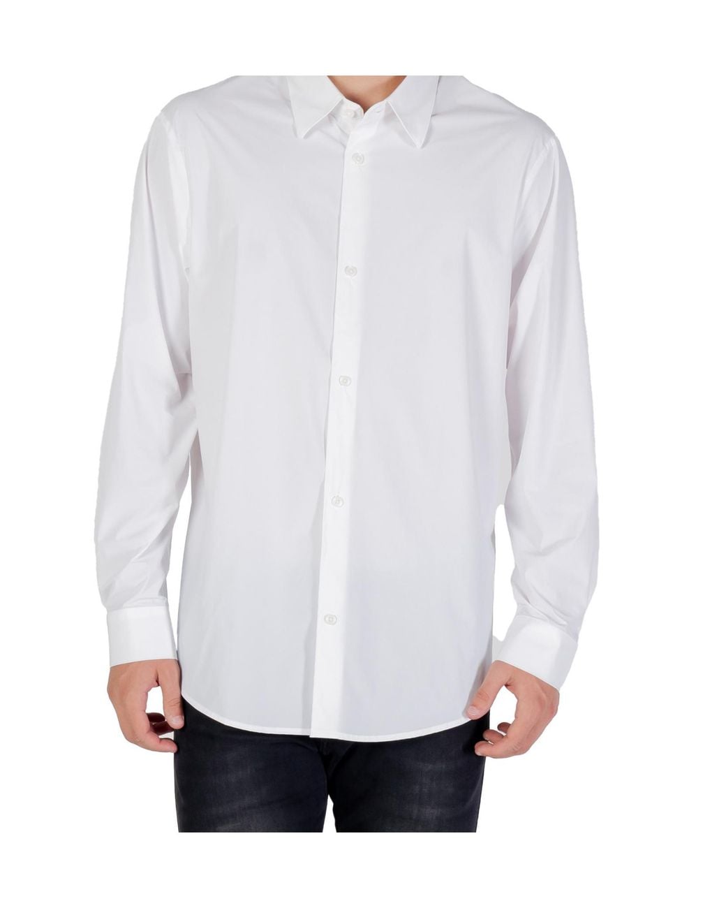 ARMANI EXCHANGE White Long Sleeve Buttoned Shirt for men