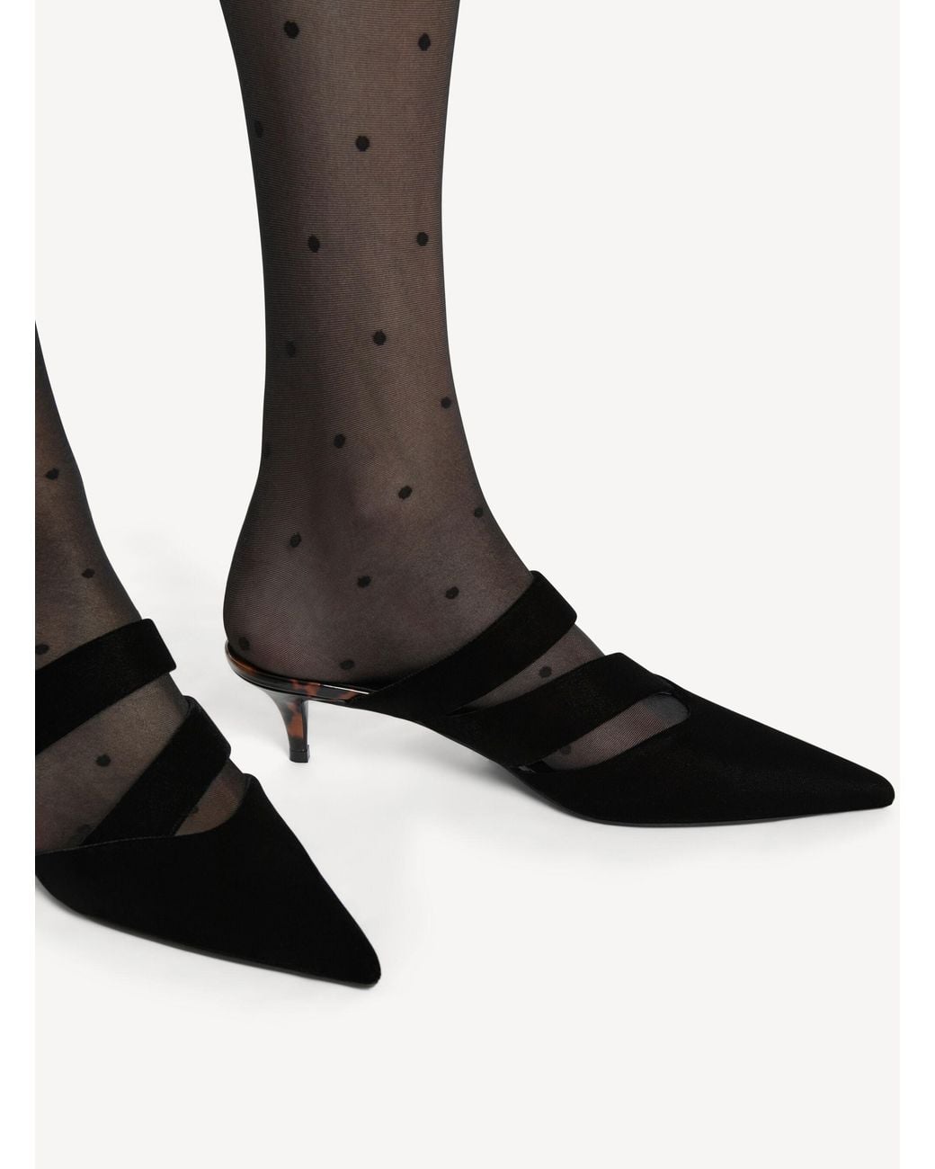 Balmain Black Velvet Heeled Mules