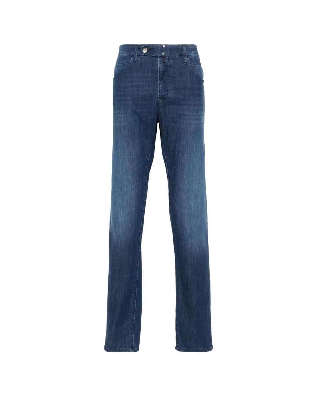 Incotex Blue Logo-Patch Tapered Jeans for men