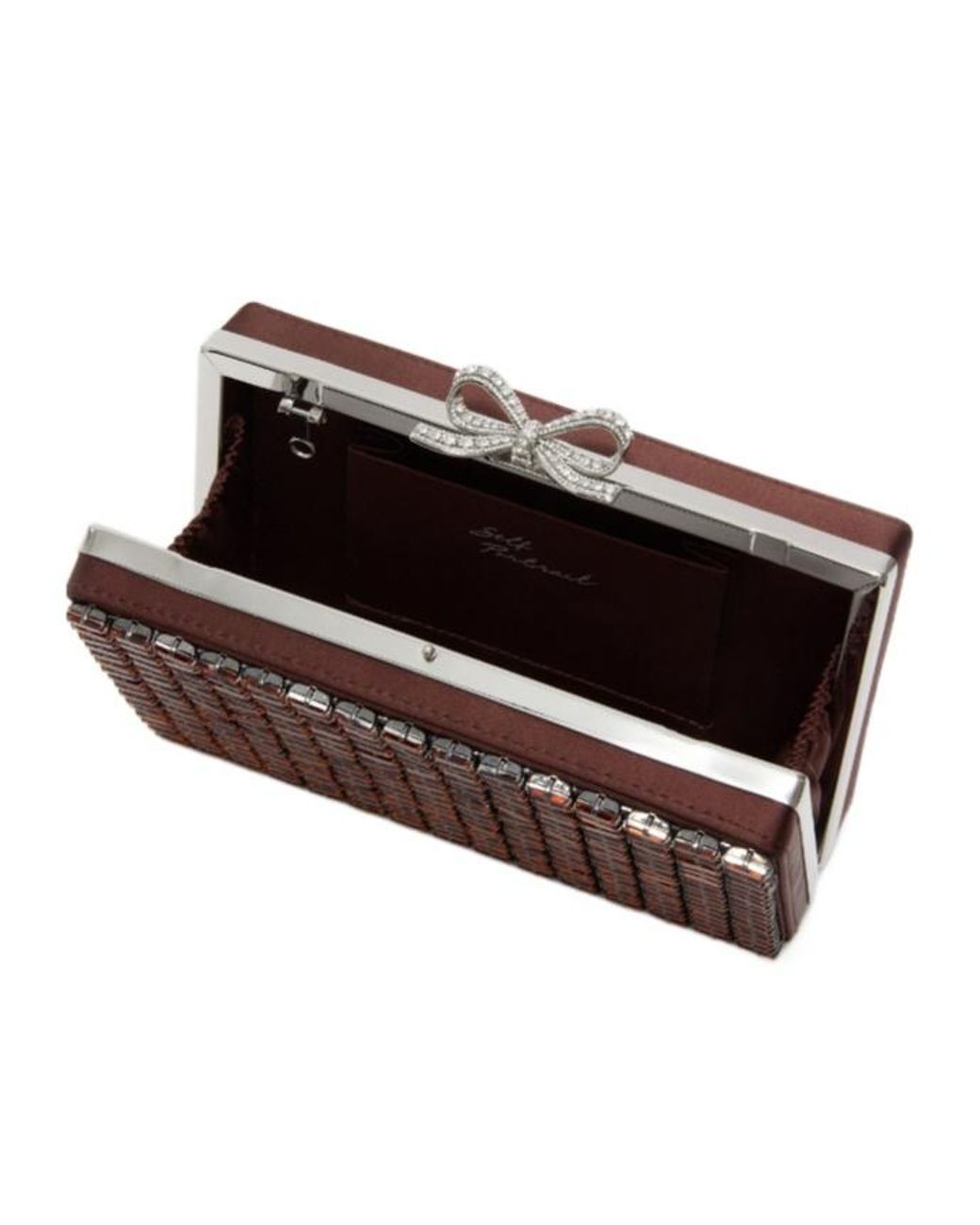 Self-Portrait Brown Chainmail Box Clutch Bag